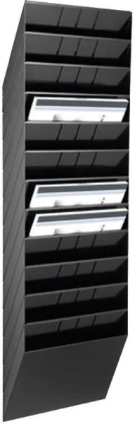 Fackssystem med 12 fack svart A4 liggande FLEXIBOXX