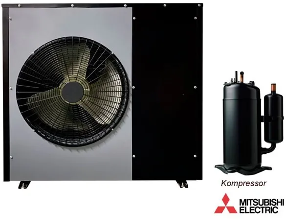 Andersen Electric Nordic One luft-vatten-värmepump med WiFi, 12 kW, Svart